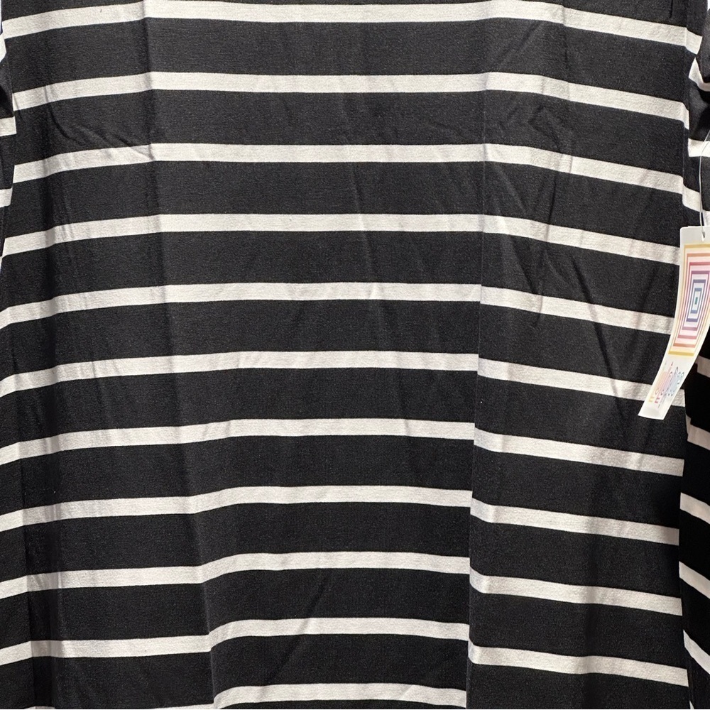 LulaRoe Carly Midi Dress High Low Hem Stretchy Comfortable Black & White S 6-8 - Picture 8 of 15